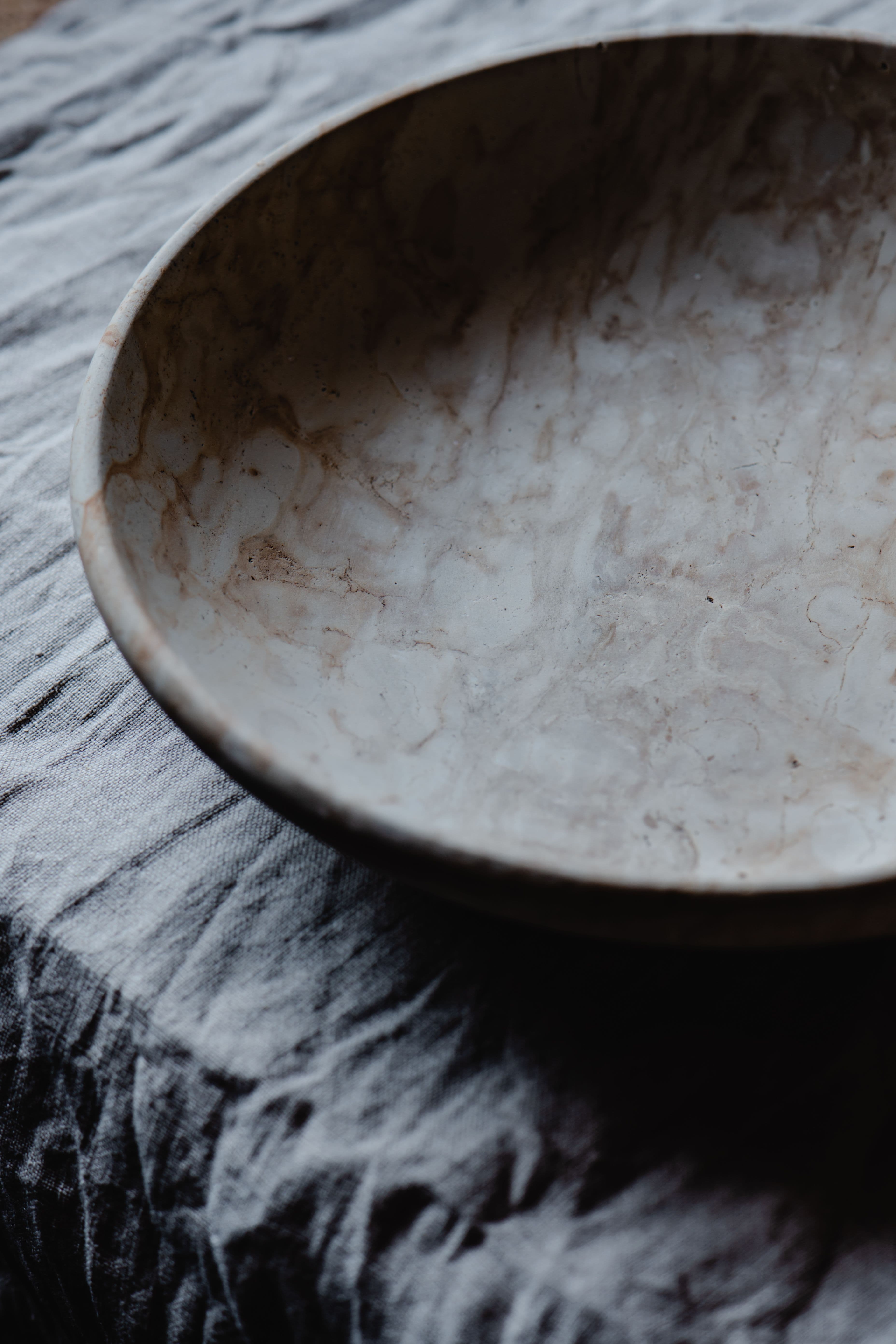 An everyday ceramic bowl in natural light